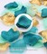 900PCS Teal Aqua Mint Gold Silk Rose Flower Petals Party Confetti Table Centerpieces Scatters Baby Bridal Shower Wedding Favor Vase Filler Aisle Decoration